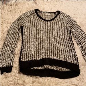 Black and cream loose weave sweater
